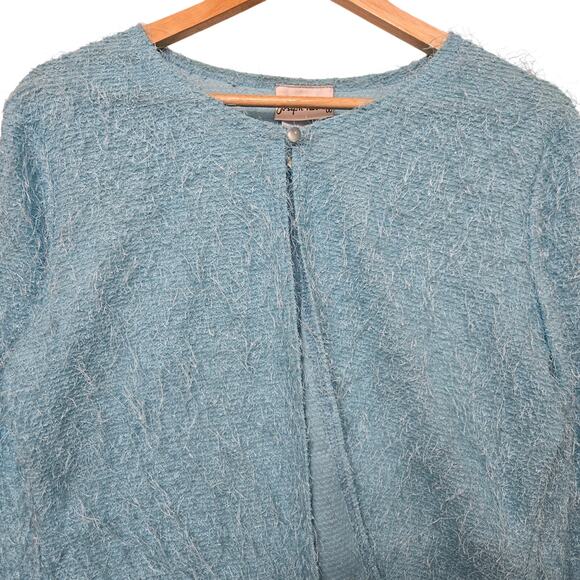 Joseph Ribkoff Womens Vintage Y2K Eclectic Fuzzy Eyelash Soft Open Cardigan 8 - Picture 2 of 11